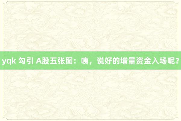 yqk 勾引 A股五张图：咦，说好的增量资金入场呢？