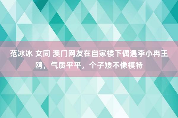 范冰冰 女同 澳门网友在自家楼下偶遇李小冉王鸥，气质平平，个子矮不像模特