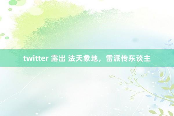 twitter 露出 法天象地，雷派传东谈主