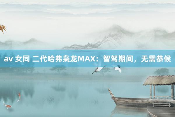 av 女同 二代哈弗枭龙MAX：智驾期间，无需恭候