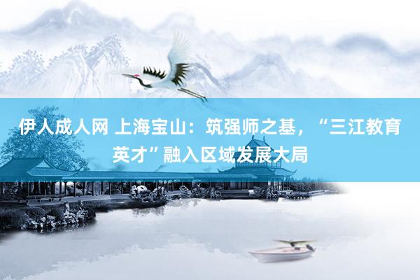 伊人成人网 上海宝山：筑强师之基，“三江教育英才”融入区域发展大局