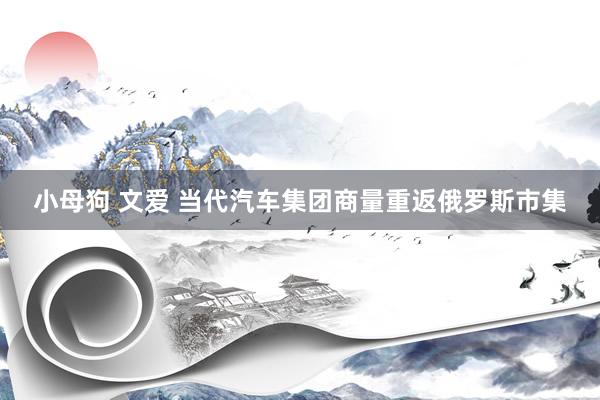 小母狗 文爱 当代汽车集团商量重返俄罗斯市集