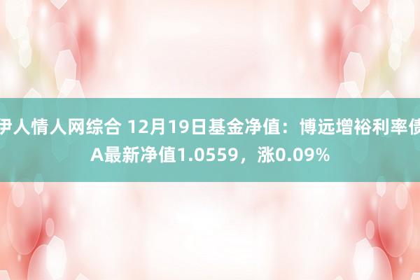 伊人情人网综合 12月19日基金净值：博远增裕利率债A最新净值1.0559，涨0.09%