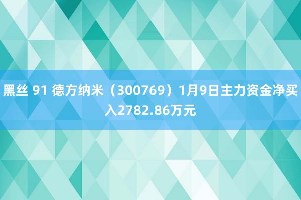 黑丝 91 德方纳米（300769）1月9日主力资金净买入2782.86万元