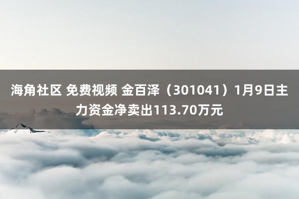 海角社区 免费视频 金百泽（301041）1月9日主力资金净卖出113.70万元
