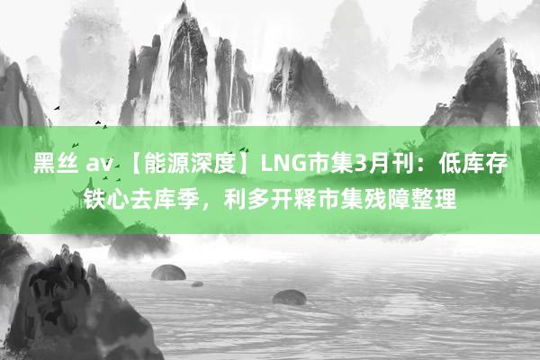 黑丝 av 【能源深度】LNG市集3月刊：低库存铁心去库季，利多开释市集残障整理