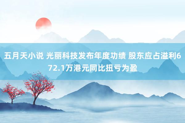 五月天小说 光丽科技发布年度功绩 股东应占溢利672.1万港元同比扭亏为盈