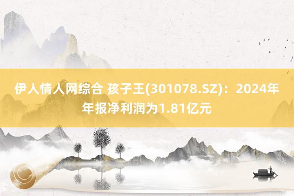 伊人情人网综合 孩子王(301078.SZ)：2024年年报净利润为1.81亿元