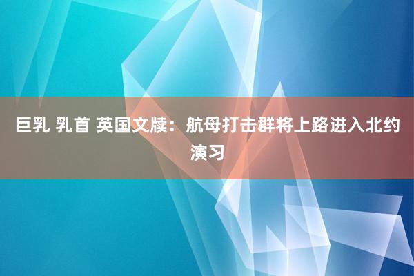 巨乳 乳首 英国文牍：航母打击群将上路进入北约演习