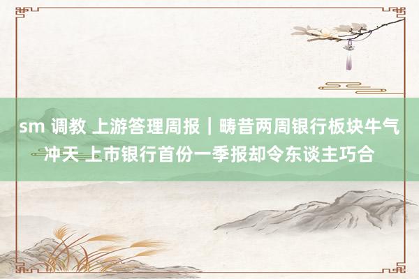 sm 调教 上游答理周报｜畴昔两周银行板块牛气冲天 上市银行首份一季报却令东谈主巧合