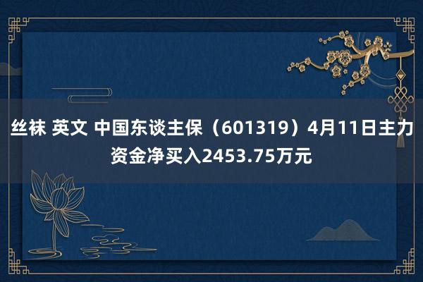 丝袜 英文 中国东谈主保（601319）4月11日主力资金净买入2453.75万元