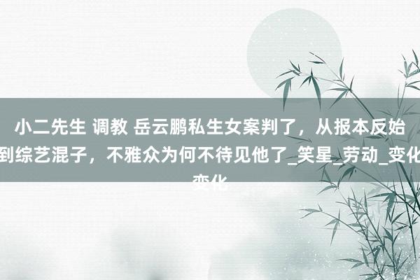 小二先生 调教 岳云鹏私生女案判了，从报本反始到综艺混子，不雅众为何不待见他了_笑星_劳动_变化