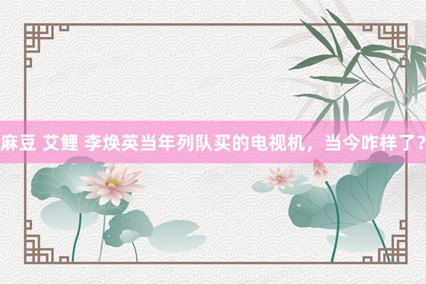 麻豆 艾鲤 李焕英当年列队买的电视机，当今咋样了？
