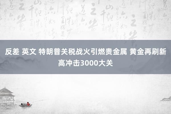 反差 英文 特朗普关税战火引燃贵金属 黄金再刷新高冲击3000大关