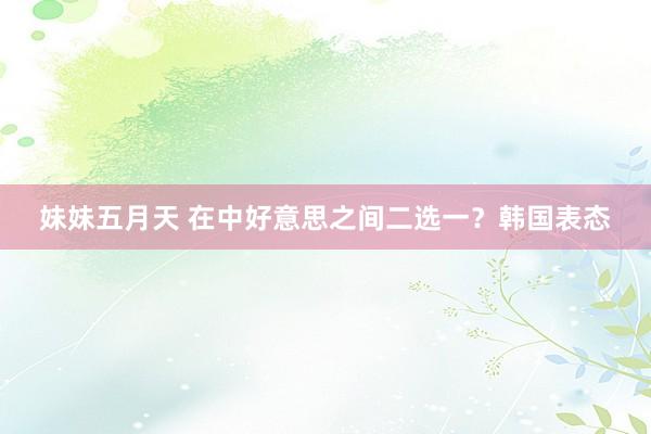 妹妹五月天 在中好意思之间二选一？韩国表态
