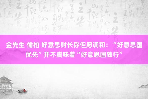 金先生 偷拍 好意思财长称但愿调和：“好意思国优先”并不虞味着“好意思国独行”