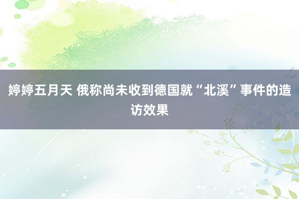 婷婷五月天 俄称尚未收到德国就“北溪”事件的造访效果