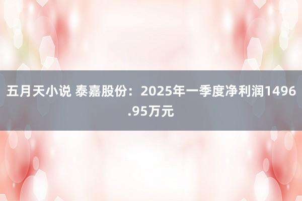 五月天小说 泰嘉股份：2025年一季度净利润1496.95万元