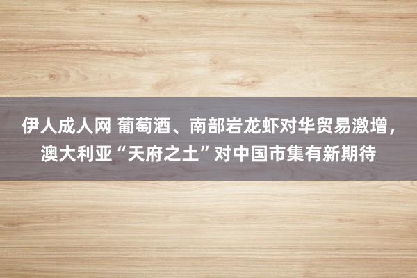 伊人成人网 葡萄酒、南部岩龙虾对华贸易激增，澳大利亚“天府之土”对中国市集有新期待