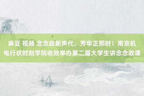 麻豆 视频 念念政新声代，芳华正那时！南京机电行状时刻学院收效举办第二届大学生讲念念政课